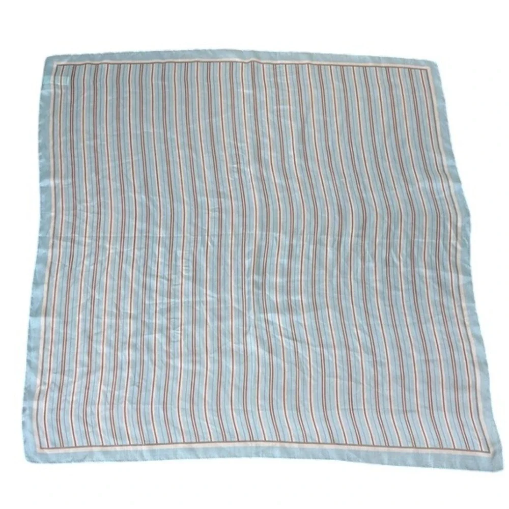 Cleobella Light Blue Striped‎ Square Neck Scarf Bandana Accessory